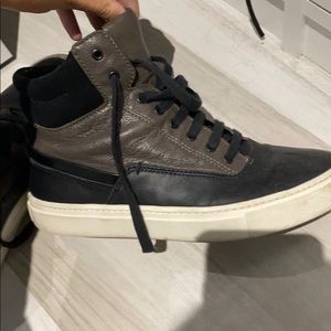 VINCE hightop leather sneakers black/brown size 7